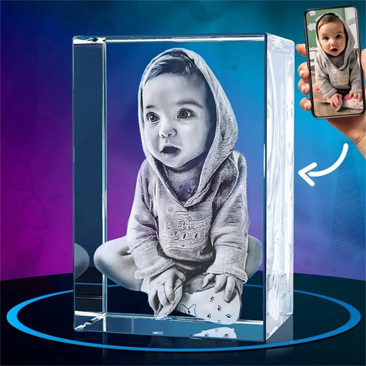 Customized 3D Holographic Photo, Engraved inside the Crystal with Your Own Picture, Customized Couples Gifts, Personalized
