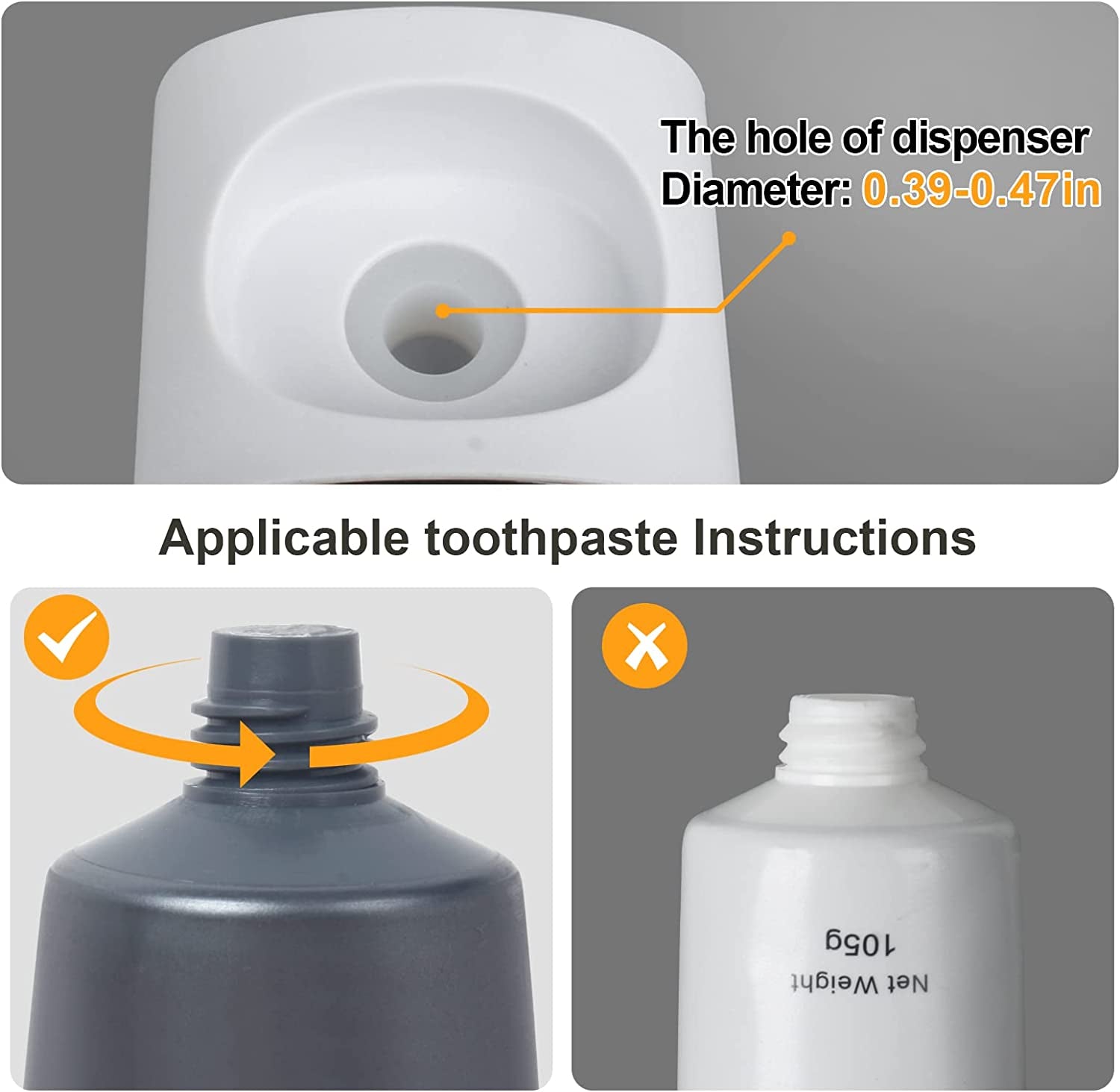 Toothpaste Dispenser Wall Mount for Bathroom Automatic Toothpaste Squeezer (Grey)